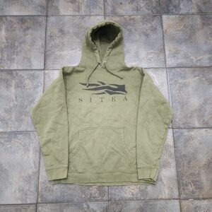 Sitka Gear Icon Men's Small Camo Optifade Logo Green Pullover Hoodie Sweatshirt